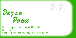 dezso popu business card